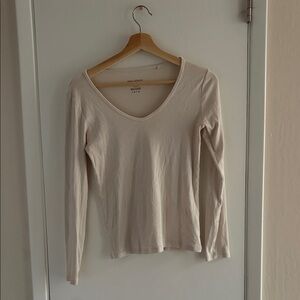 MMLaFluer Pima Cotton Off-White Long Sleeve Top